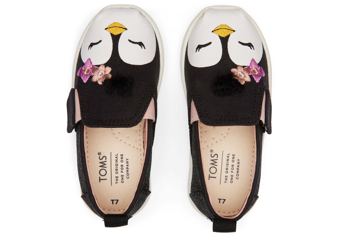 Toms Espadryle Dziecięce Czarne - Alpargata Tiny Penguin - 50UROPVNI